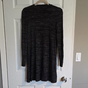Divided Black Space-Dye Long Sleeve Knit Dress